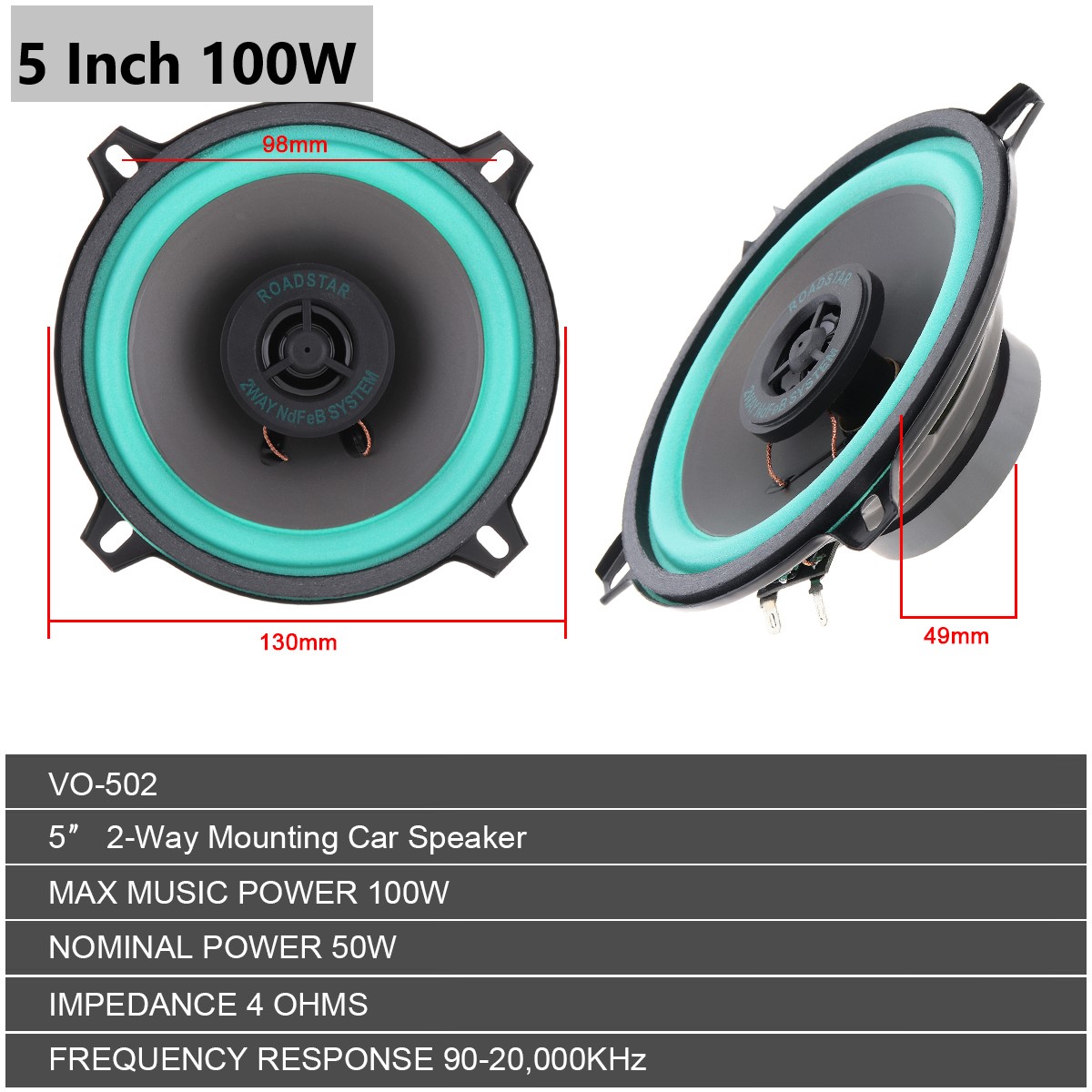 4 นิ้ว/5 นิ้ว 100W รถ HiFi ลํา - Audio Universal Music บทวิจารณ์และราคา